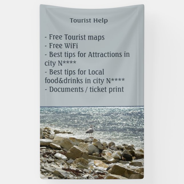 Seagull and sea banner (Vertical)