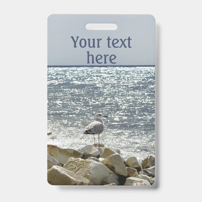 Seagull and sea ID badge (Front)