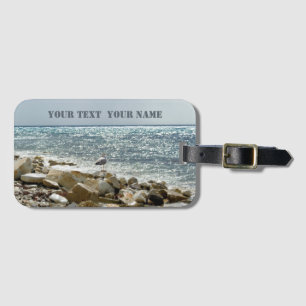 Seagull and sea luggage tag