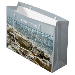 seagull and sea surf large gift bag