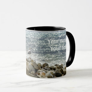 seagull and sea surf mug