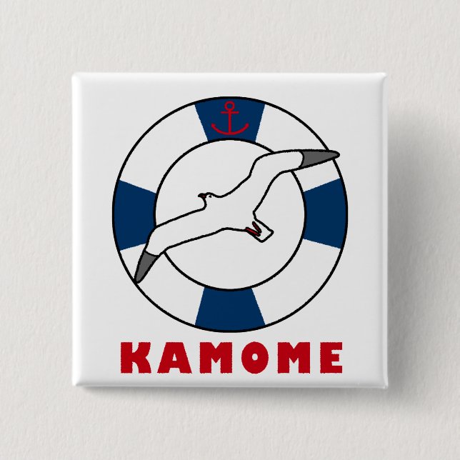 Seagull and Swim Ring Button (Front)