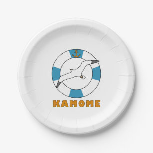 Seagull and Swim Ring Light Blue Paper Plates