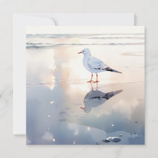 Seagull at Beach Holiday Card