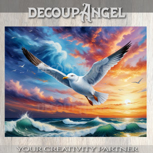 Seagull at Dawn Decoupage Tissue Paper