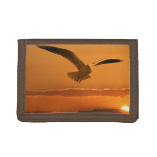 Seagull At Sunrise Trifold Wallet