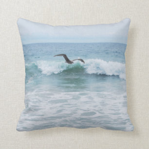 Seagull at the Beach in California Cushion