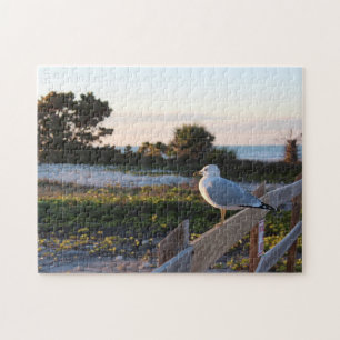 Seagull at the beach jigsaw puzzle