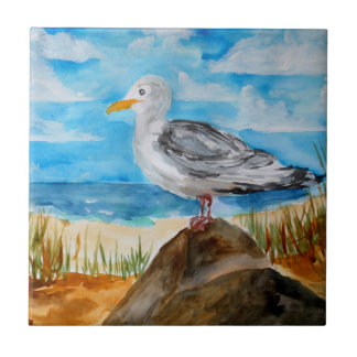 Seagull at the Beach Tile