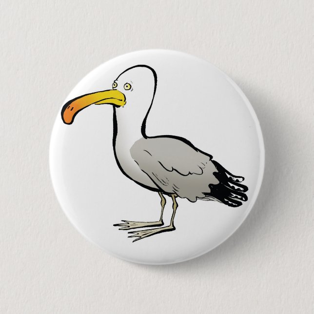 Seagull au naturel 6 cm round badge (Front)