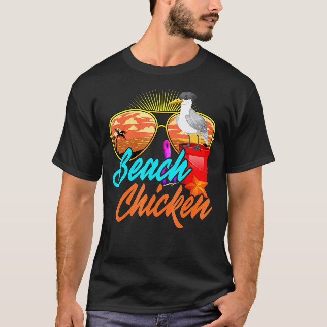Seagull Beach Chicken Animal T-Shirt (Front)