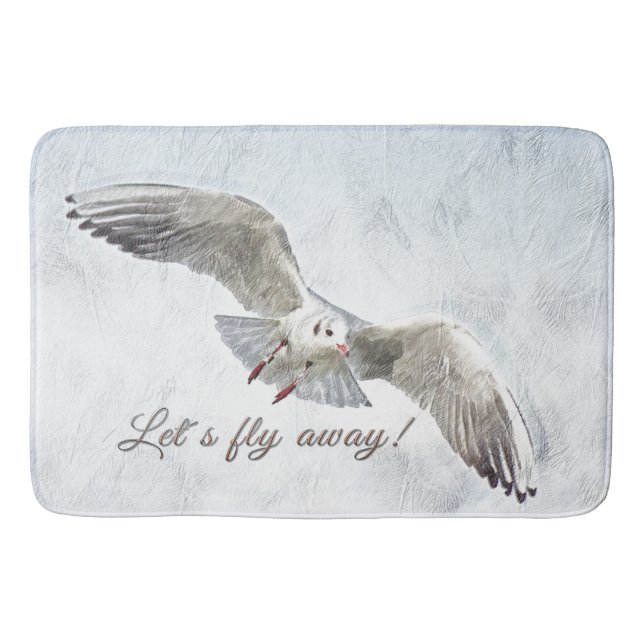 Seagull beach "let's fly away" Bathroom mat (Front)