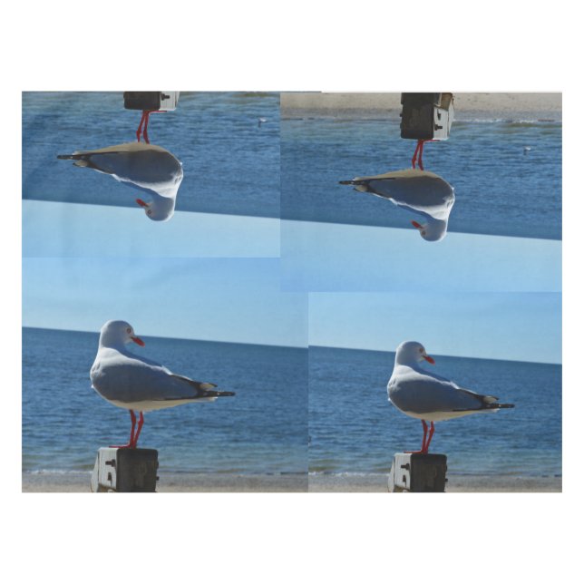 Seagull Beach Pretty Table Cloth. Tablecloth (Front (Horizontal))