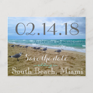 Seagull Beach Save the Date Postcard