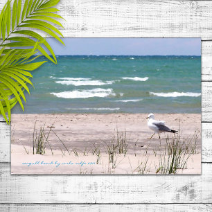 Seagull Beach Watercolor Print