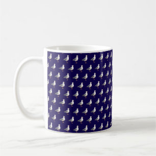 Seagull Bird Beach Ocean Coast Blue Watercolor Coffee Mug