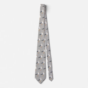 Seagull Bird Beach Ocean Coast White Watercolor Tie