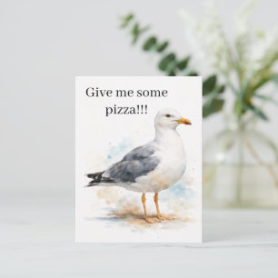 Seagull Bird Ocean Beach Watercolor Nautical Holiday Postcard