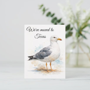 Seagull Bird Ocean Beach Watercolor Nautical Holiday Postcard