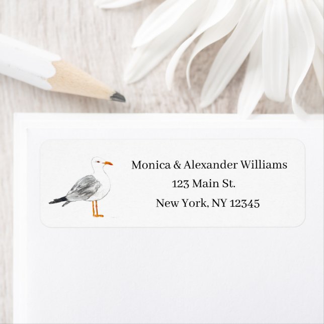 Seagull Bird Ocean Coast Beach Return Address (Insitu)