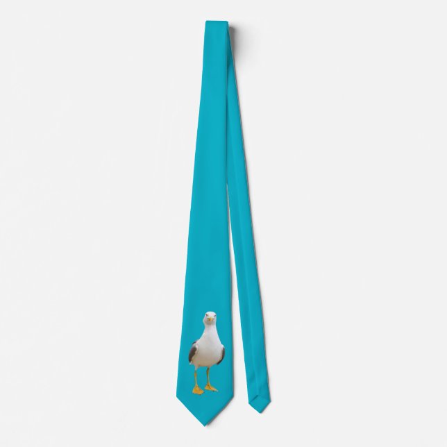 Seagull Bird on Turquoise Tie (Front)