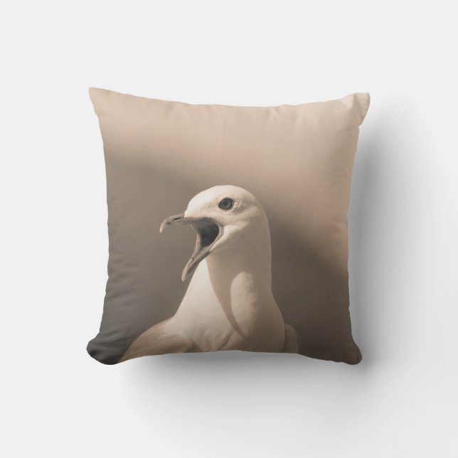 Seagull Bird Portrait Nature Photo Cushion (Front)
