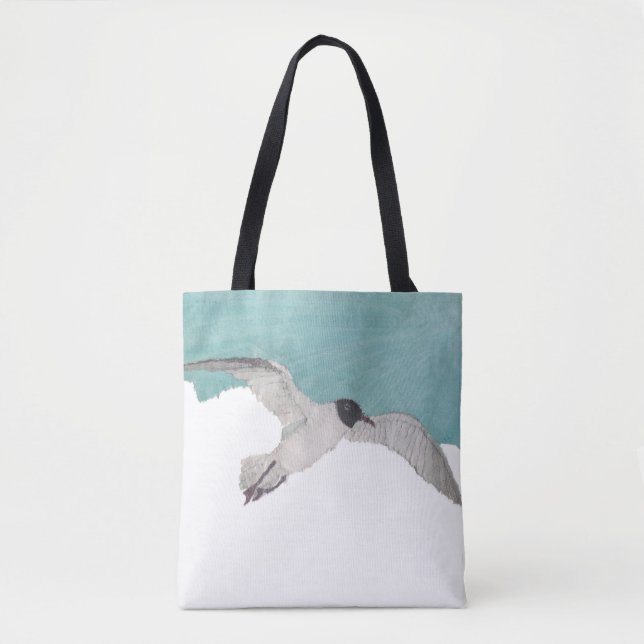 Seagull, Bird, Sky, Coastal, Beach Themed Tote Bag (Front)