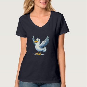 Seagull bird Womens V-Neck T-Shirt