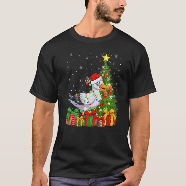 Seagull Bird  Xmas Holiday Santa Seagull Christmas T-Shirt (Front)