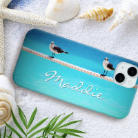 Seagull birds ocean photo typography custom name