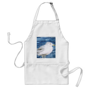 seagull birds seagulls watercolor painting art standard apron
