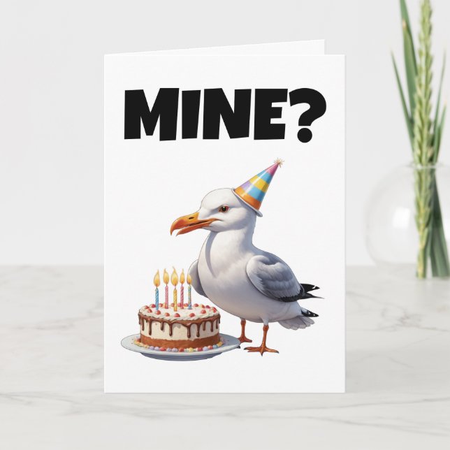 Seagull Birthday Bash – Cake, Chaos & Fun! Invitation (Front)