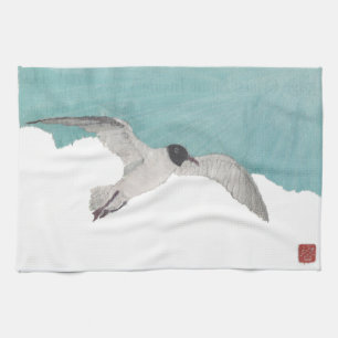 Seagull, Blue Sky, Cloud, Coastal Kitchen Towel