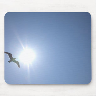 Seagull blue sky mouse mat