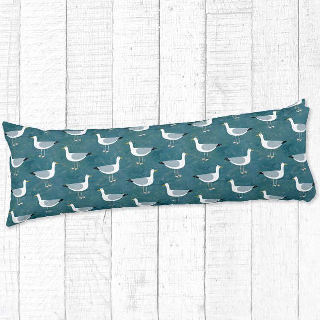 Seagull Body Cushion (Seagull nautical body pillow for your beach house)
