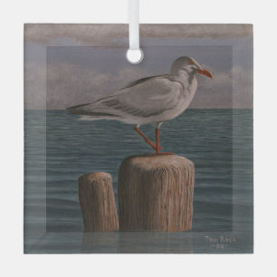 Seagull by Tom Rock Glass Tree Decoration