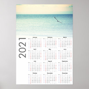 Seagull Calendar 2021 Poster - Sunday first