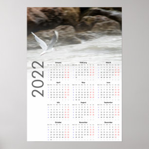 Seagull Calendar 2022 Poster - Monday first