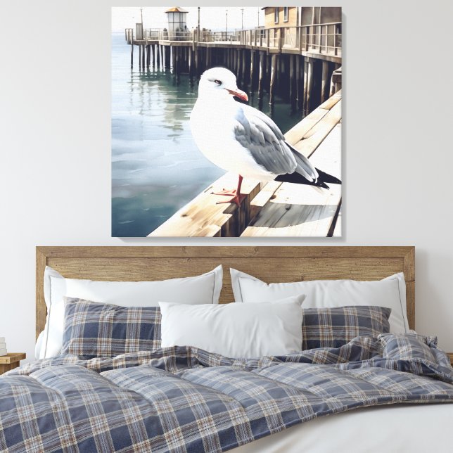 Seagull Canvas Print (Insitu(Bedroom))