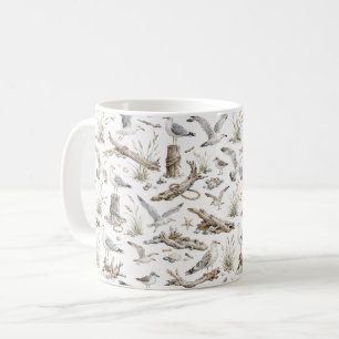 Seagull Coastal Driftwood Ocean Nature Beach Coffee Mug