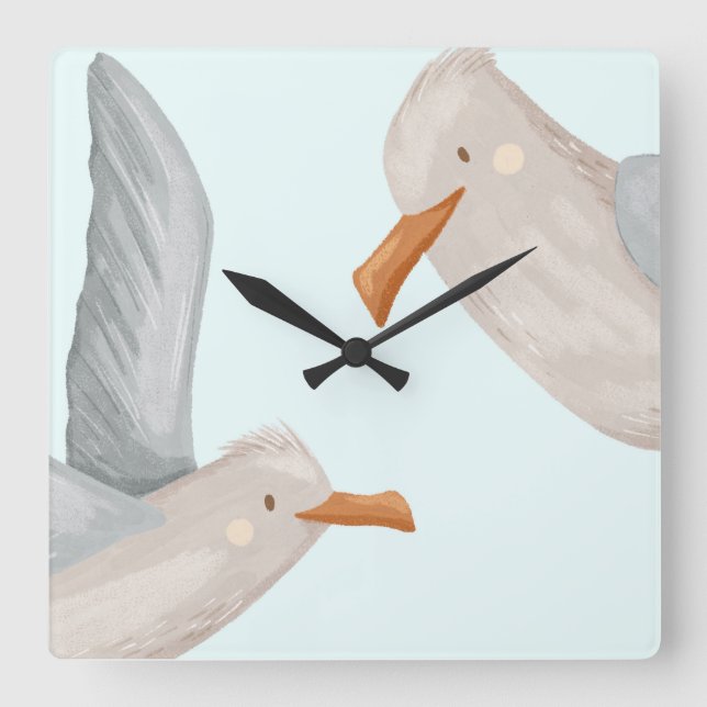 Seagull Coastal Theme Wall Clock (Front)