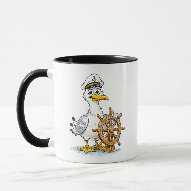 Seagull Comic Ship Captain Mug (Left)