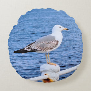 Seagull Constanta Romania – Black Sea Photography Round Cushion