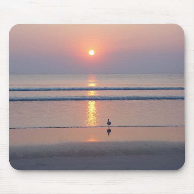 Seagull Daytona Beach FL Ocean Sunrise Mousepad (Front)