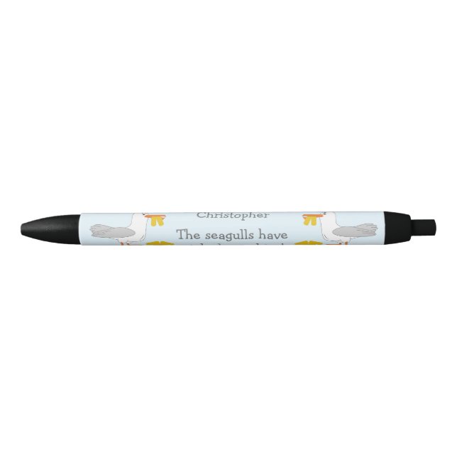 Seagull Design Personalised Black Ink Pen (Front)