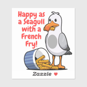 Seagull eating French Fry sticker, Wildwood