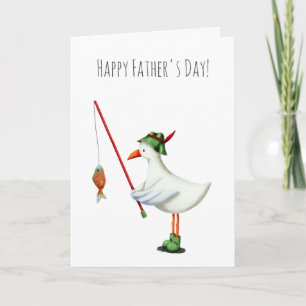 Seagull Fishing Happy Father's Day Greeting Card