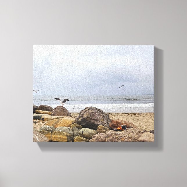 Seagull Flock Canvas Print (Front)