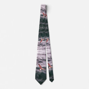 SEAGULL FLYING OVER THE SEA WAVES  TIE