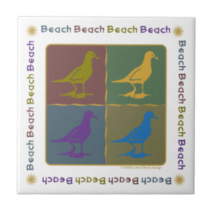Seagull Graphic Pop Art Style Tile